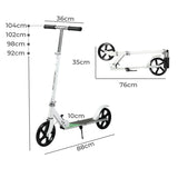 MONVELO Folding Scooter Dual Large Wheels White RR1009-WH_NZ