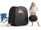 Devanti Portable Steam Sauna Tent 1-Min PoP Up 1000W 2L Steamer Home SPA Timer ST-SAU-2L-145-BK