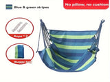 Colorful Striped Hammock Chair with Ropes and Storage Bag - Blue Stripes V888-ELOSUNG25074