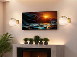 Battery Operated Wall Sconces Set of 2, Rechargeable LED Lights, Remote, 12 RGB Colors, Gold V1263-JX-5785