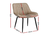 Artiss 4x Dining Chairs Retro PU Leather Kitchen Lounge Cafe Accent Chair Khaki DINC-K-2602-BRX4
