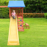 Rovo Kids Outdoor Slide and Swing Play Set with Climbing Wall and Sandpit V219-PLYSSSRVCS5A