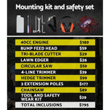 Giantz 40CC Pole Chainsaw Hedge Trimmer Brush Cutter Whipper Saw 4-Stroke 9-in-1 PCAW-4S-40CC-GSAW