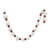 Festive Holiday Garland, Christmas Rattan Decoration, Pre-Strung Foam Ball Candy Cane Style, V1192-AZ-W-24685