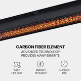 THERMOMATE 2000W Electric Outdoor Strip Heater, Carbon Fiber Element, Wall Ceiling or Hanging Mount, V219-HTREHTTHS2KA