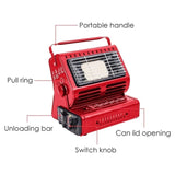 Portable Butane Gas Heater Camping Camp Tent Outdoor Hiking Camper Survival Red V201-SC001RE-AU