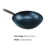 1Pc Cooking Pan Iron Pot with Handle Black Nonstick Wok for Household Use V1192-AZ-W-26836