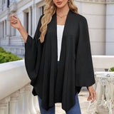 Women'S Elegant Shawl Wraps Soft Open Front Poncho Sweater for Spring Fall Winter Navy One Size V1369-AZ3-W-11554