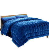 Giselle Bedding Faux Mink Quilt Blue King QUILT-FM-TEAL-K