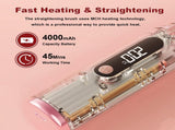 2pc Cordless Hair Straightener Brush for Women,Electric Hair Straightening Comb with Negative V1370-AZ4-05012