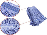 String Mop Heads Replacement Heavy Duty Commercial Grade Blue Cotton Looped End Wet Industrial V1258-DP02-WO-113