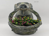 Dog with basket Planter V231-MP-061