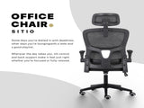 Work Office Chair - Lumber Support, Flip-up Armrest, Adjustable Headrest SITIO - Black V274-FT-OC-2656A-BK