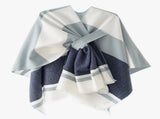 European and American minimalist cross-tie plaid cape cloak, acrylic warm versatile autumn winter V1232-ZSPJ004
