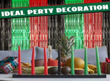 12 Pcs Juneteenth Party Decorations Freedom Day Foil Fringe Curtain Backdrop 100 x 39 Inch Metallic V1259-DP01-A-4827