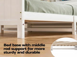 Artiss Single Bed Frame with Storage Headboard and Footboard Wooden Bed Base White WBED-F-S1-S-107-AB