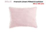 Vintage Design Homewares Blush French Linen Filled Cushion Square - 55cm x 55cm V442-HIN-CUSHION-FRENCHLINEN-BLUSH-SQ