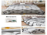Brown Lucky Four-Leaf Clover 180x200CM Premium Double-Sided Print Flannel Blanket - Soft All-Season V888-ELOSUNG49172