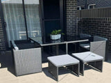 Horrocks 8 Seater Outdoor Dining Set-Black V264-OTF-503S-BLK