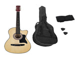 Karrera 38in Cutaway Acoustic Guitar with Carry Bag - Natural CC38-NAT