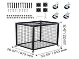 Rolling Sports Ball Storage Cart, Basketball Cage with Double Lids, Sport Equipment Holder Organizer V952-QL363026YCTJW44KTV0