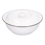 9in Soup Bowl with Lid Large Capacity 1500ml Stew Bowl Harmless White Ceramic Kitchen Bowl V1294-YM0523-3118210320411