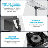 Satellite Dish Pole Mount Kit, Stable 3 Point Support Structure, Heavy Duty Weatherproof PC Housing, V1366-AZ2-W-15523