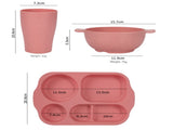 Scandinavian 4-colour Durable Eco-Friendly Wheat Straw Dinnerware Set - 24 Pieces with Plates, V888-ELOSUNG28144