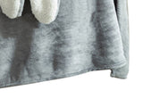 Hooded Blanket Wearable Polyester Plush Rabbit Ear Hooded Blanket Throw Soft Warm Blanket for Home V1294-YM0512-3117220259412