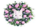 Easter Bunny Wreath Hanging Artificialative Easter Wreath with Eggs for Spring Front Door Home V1294-YM0901-241111HL03-3