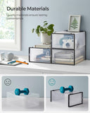 SONGMICS 18 Pack Foldable Stackable Shoe Boxes Max AU Size 11 Black Transparent V227-8498402100330