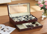 Embellir 12 Grids Watch Box Organizer Case Jewelry Display Storage Showcase WBX-2T-12SL-3020-BN