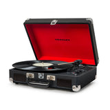 Crosley Cruiser Bluetooth Portable Turntable - Black Bundled Crosley Record Storage Display Stand V398-CR8005FSS-BK4