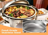 5-Star Chef 9L Chafing Dish Buffet Warmer Food Warmer Catering Server Round CD-9L-CC-SS