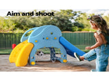 Keezi Kids Slide Set Baseball Bat Basketball Hoop Outdoor Playground 120cm Blue KPS-SLIDE-BASEBALL-BU