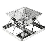 304 Stainless Steel Portable Folding BBQ Grill with Storage Tray for Outdoor Camping Picnics Beach V1232-BBQSKL001