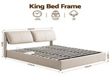 Artiss King Bed Frame Gas Lift Storage 3 Drawers Adjustable Headboard Platform Base BFRAME-G-APEX-K-BG-ABC