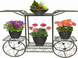 6 Tiers Garden Cart Stand & Flower Pot Plant Holder Display Rack Parisian Style V767-XJJ626-G2