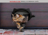 Smart Cat Door with Adjustable Locking System for Small to Medium Cats, Scratch-Resistant ABS Frame, V1341-ZY-AT8RWMWF-BLACK