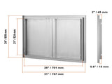 BBQ Access Door, 787x609 mm Double Outdoor Kitchen Door, Stainless Steel Flush Mount Door, Wall V952-SMABSCJMYS31WSG92V0