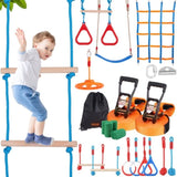 VEVOR Ninja Warrior Obstacle Course for Kids, 2 x 18.3 m Weatherproof Slacklines, 500lbs Weight V952-RZX602YC14J0XSOTOV0