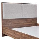 King Bed Frame with Melamine Finishing Fabric Upholstered Headboard LED Light V43-BED-MYLS-K