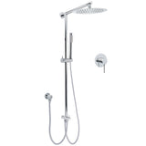 WELS Chrome 10" Round Rain Handheld Double Shower Head Arm Sliding Rail Wall Mixer Valve V1233-SS019CRSC842KSR110KRD201CR