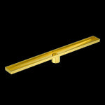 1200mm Bathroom Shower Brushed Brass Grate Drain w/ Centre outlet Floor Waste Square Pattern V63-844721