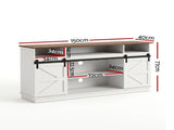Artiss Buffet Sideboard Cabinet 150cm 3-Tier Kitchen Storage Sliding Doors White FUR-Z-SID150-3T-WH-AB