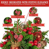 Christabelle 33cm Christmas Bouquet Floral Centrepiece with Berries & Baubles 112_GUE507