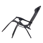 Gardeon Zero Gravity Chair Folding Outdoor Recliner Adjustable Sun Lounge Camping Black FF-ZGC-BK