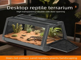 Grey Desktop Reptile Terrarium Enclosure 35X25.5X22cm with Double Door Opening and Ventilation for V888-ELOSUNG54975-4