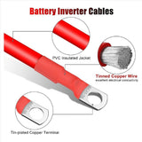 12PCS 4 AWG Battery Cables,30CM Marine Battery Inverter Cables Set, with 3/8In Tinned Copper V1370-AZ4-10039