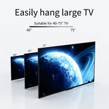 Minimalist Marble Textured Floor Tv Stand 32"-75" Strong Steel Tv Bracket Stable V767-U-Z1418-WT